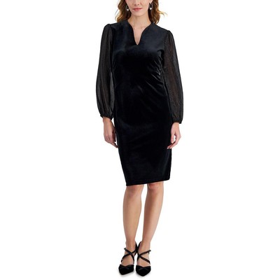 Связанное платье Женское бархатное миди-платье для коктейлей и вечеринок Petites BHFO 2857