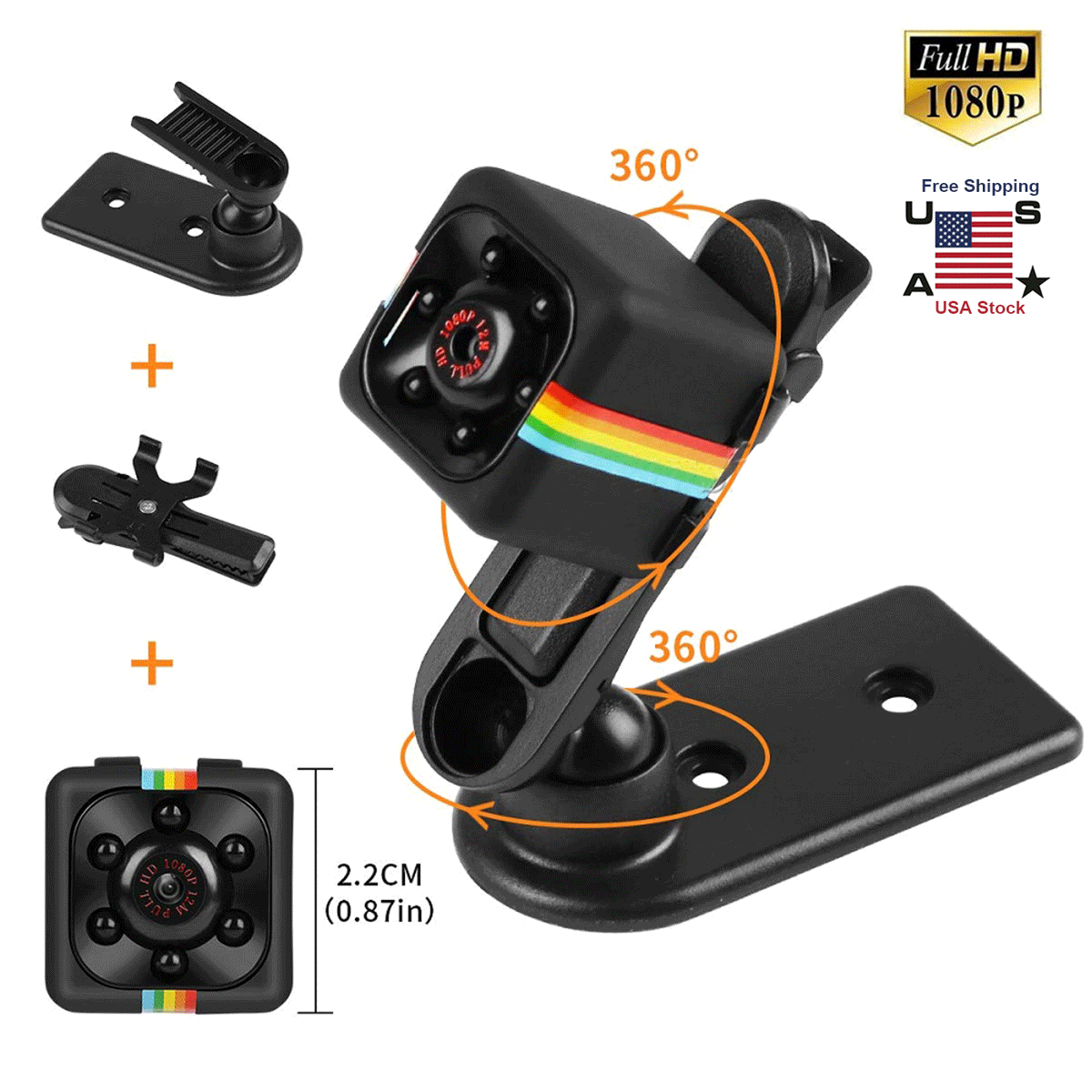 2x Mini Wireless Hidden Spy Camera Wifi Home Security 1080P HD Night Vision Cam