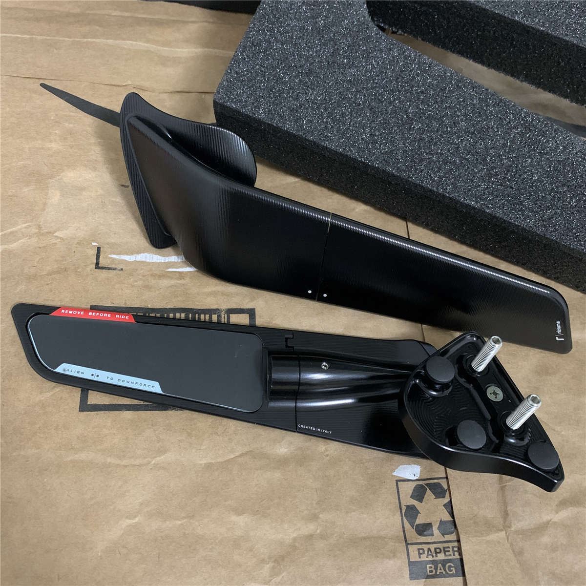 Rizoma Stealth Mirror MotoGP Winglet Sport Mount for Yamaha YZF-R1 R1M BSS021B