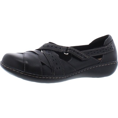 Женские черные кожаные туфли на плоской подошве Clarks Ashland Spin Q 11 Medium (B,M) BHFO 3964