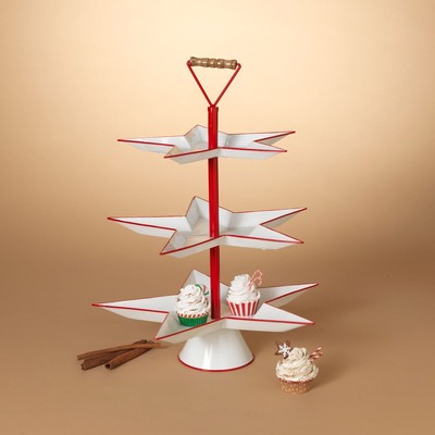 24''H Metal Star Three-Tiered Serving Tray
