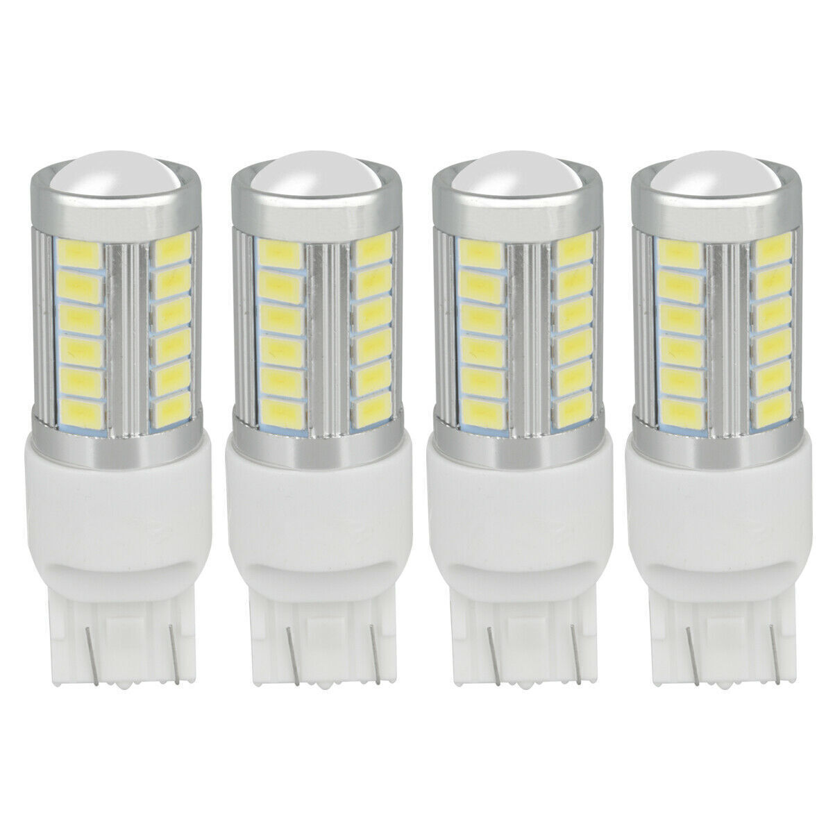4-PCS 7443 LED White 6000K Reverse Backup Turn Signal Parking Light Bulbs