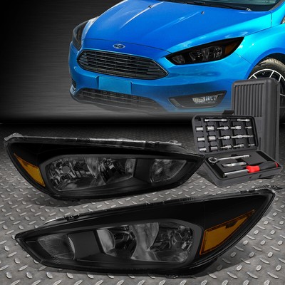 Для 15-18 FORD FOCUS ТОНИРОВАННЫЙ КОРПУС, ЯНТАРНЫЕ УГЛОВЫЕ ФАРЫ ГОЛОВНОГО СВЕТА + НАБОР ИНСТРУМЕНТОВ