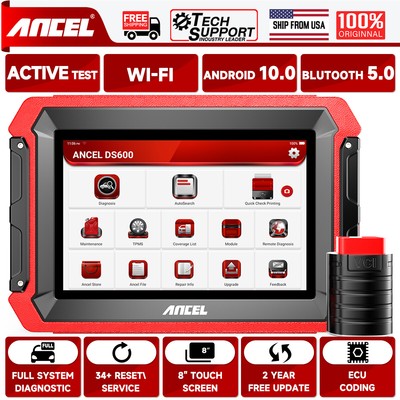 ANCEL DS600 Bi-directional OBD2 Scanner Diagnostic K-ey ECU Coding Active Test