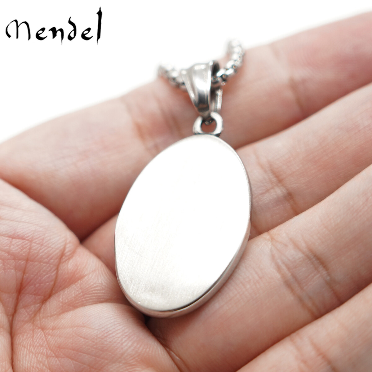 MENDEL Mens St Saint Christopher Medal Pendant Necklace Stainless Steel Amulet