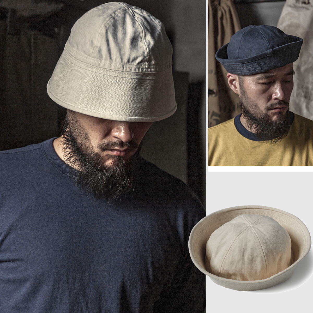 帽子 At Last SAILOR HAT Bronson Navy Dixie Cup Hat Vintage Sailor's Bucket Cap Men's