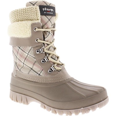 

Женские зимние сапоги Creek Taupe Plaid Snow Winter Boots Cougar 9 Medium (B,M) BHFO 9003, Mushroom check plaid