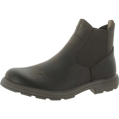 Ugg Mens Biltmore Brown Leather Chelsea Boots Shoes 9 Medium (D) BHFO 7520