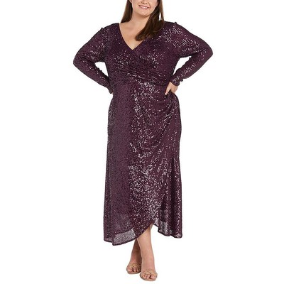 NW Nightway Женское фиолетовое вечернее платье во всю длину Плюс 14W BHFO 0139