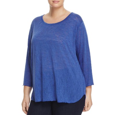 

Nally - Millie Womens Burnout Повседневная рубашка с круглым вырезом Plus BHFO 1270, Синий