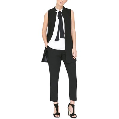 Женский черный офисный жилет без рукавов с лацканами DKNY Petites 2P BHFO 8671