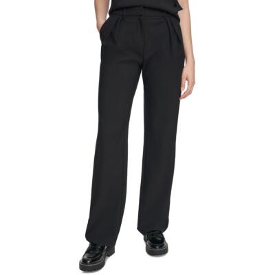 Calvin Klein Womens Black High Rise Pleated Business Trouser Pants 10 BHFO 8360