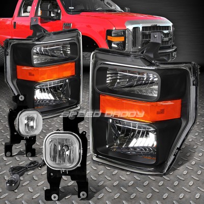 ЧЕРНАЯ ФАРА + ЖЕЛТЫЙ ПОВОРОТНЫЙ СИГНАЛ + ХРОМИРОВАННАЯ ПРОТИВОТУМАННАЯ ФАРА + ВЫКЛЮЧАТЕЛЬ ДЛЯ 08-10 SUPERDUTY
