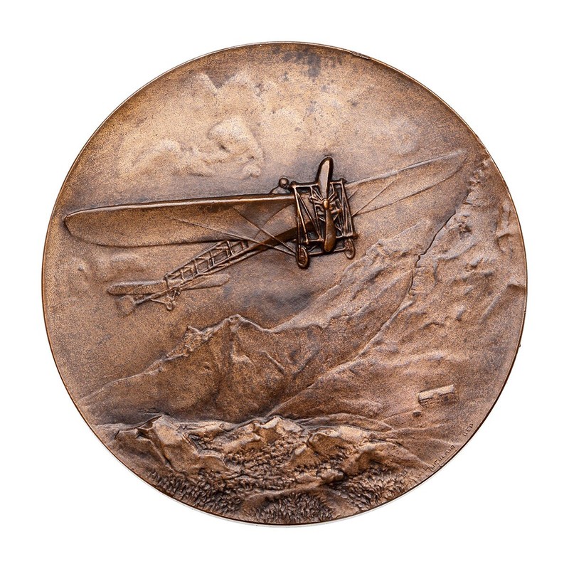 MéDaille - Jorge ChàVez Franchit Les Alpes En AéRoplane - 1910 - [ Rare ]