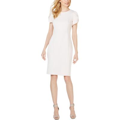 Женское приталенное платье-футляр миди из розового крепа Calvin Klein 6 BHFO 8293