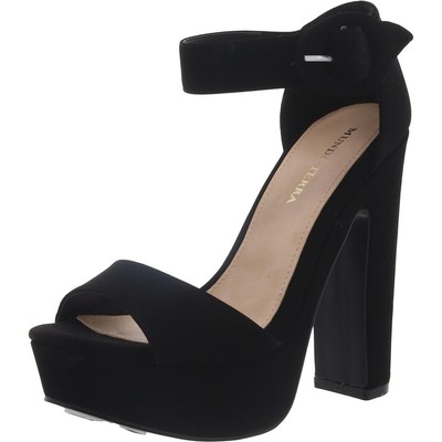 Mundo Terra / женские черные босоножки с ремешком на щиколотке на каблуке 5 см (B, M) BHFO 3010