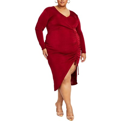 Женское коктейльное облегающее платье Nina Parker с рюшами и низким вырезом горловины BHFO 8180