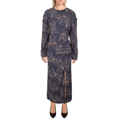 

Axe Paris Женское дневное платье миди с разрезами и принтом BHFO 1494, Navy