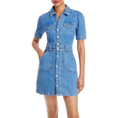 

Женское синее джинсовое мини-платье-рубашка Paige Mayslie  BHFO 4535, Hailey