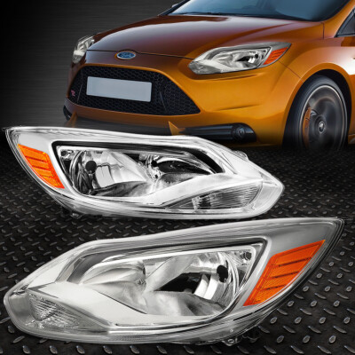 ДЛЯ 12-14 FORD FOCUS ХРОМИРОВАННЫЙ КОРПУС ЯНТАРНОЙ УГЛОВОЙ ФАРЫ ЗАМЕНА ГОЛОВНОГО ФОНАРЯ