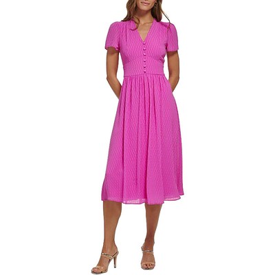 DKNY Womens VNeck Midi Casual Midi Dress BHFO 6968