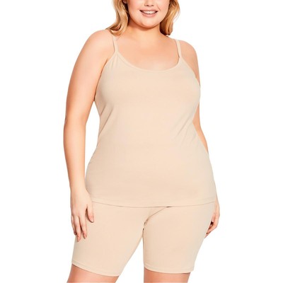 Женская хлопковая трикотажная майка-камзол Avenue Womens Plus BHFO 4749