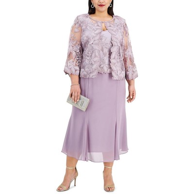 

Женское фиолетовое вечернее платье макси с драпировкой Alex Evenings Plus  BHFO 7954, Smokey orchard