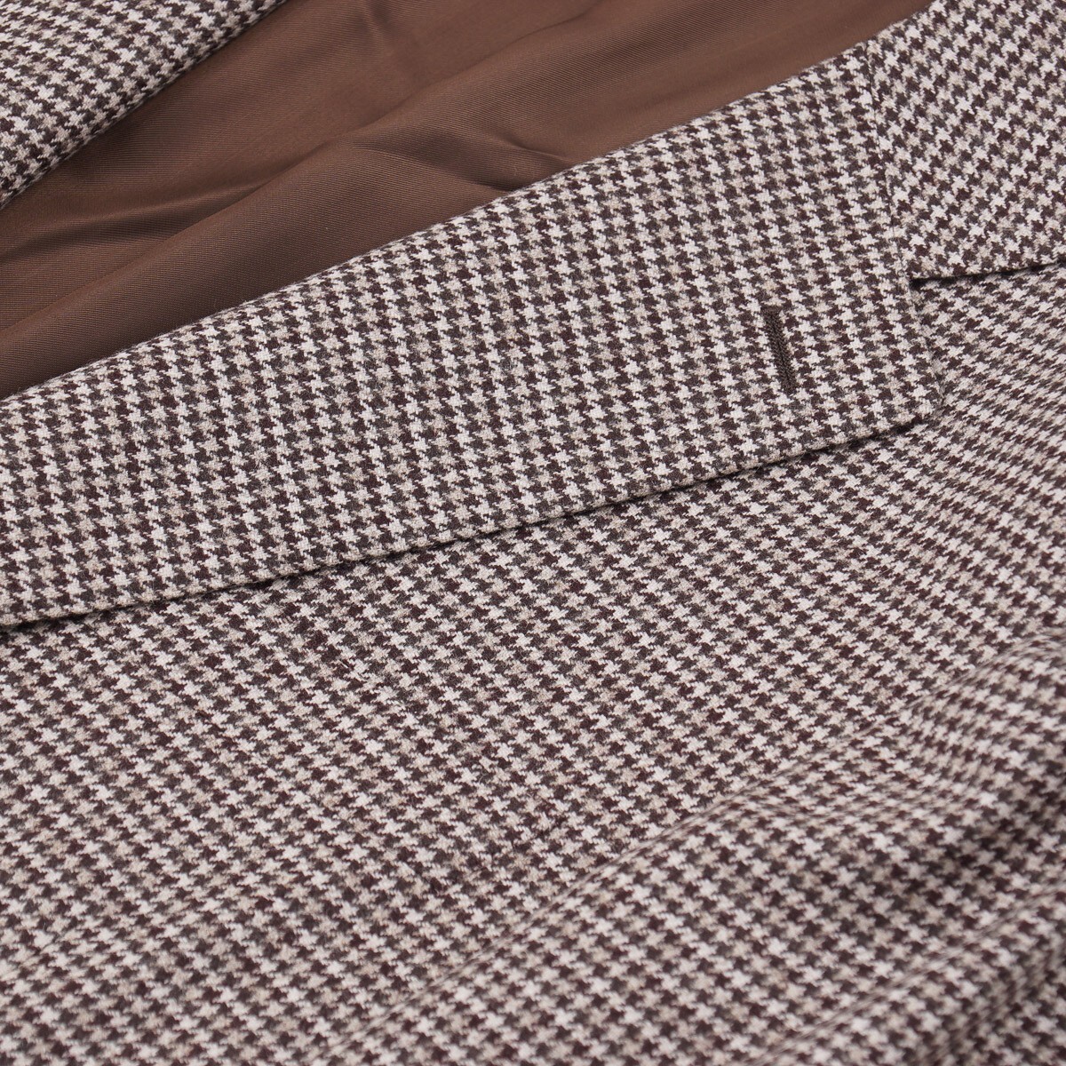 Pre-owned Canali Classic-fit Houndstooth Check Flannel Wool Sport Coat 40r (eu 50) In Brown