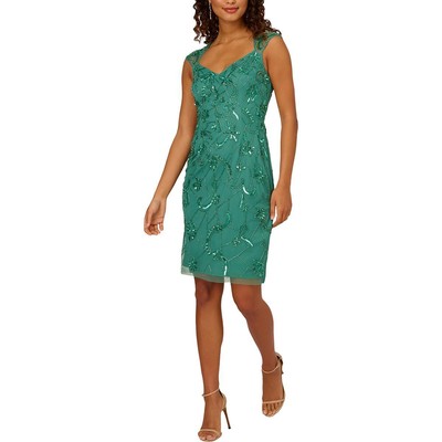 Женское зеленое мини-платье для коктейлей и вечеринок Adrianna Papell, 6 BHFO 5448