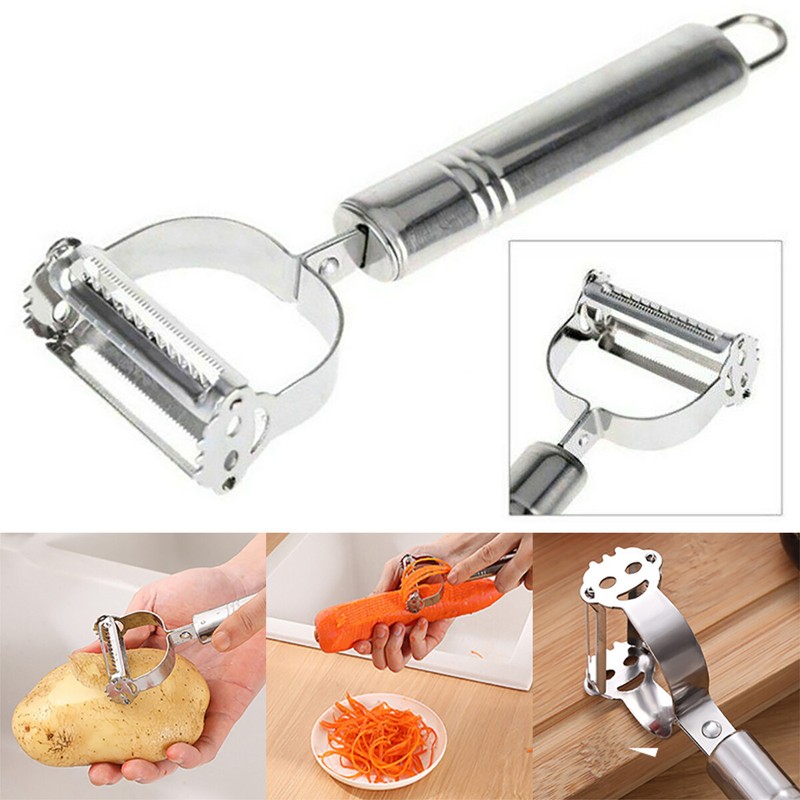 Edelstahl Gemüseschäler Obstschäler Julienne Schneider Universal Küchen Reibe DE
