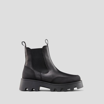 Pre-owned Cougar Women's Shani Leather Waterproof Boot With Primaloft Black - Shani-black
