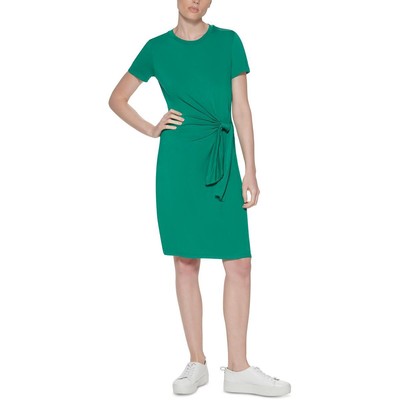 

Женское зеленое трикотажное мини-платье-футболка с короткими рукавами Calvin Klein  BHFO 9337, Meadow