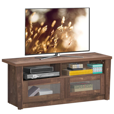 Entertainment  Center Hold Up To 55" Tv With 2 Shelves & 2 D