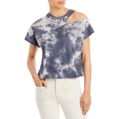 

Женская серая хлопковая футболка с вырезами Aqua, топ  BHFO 0135, Multi