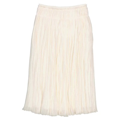 Pre-owned Chloé Chloe Ladies Eden Pleated Mid-length Skirt In White