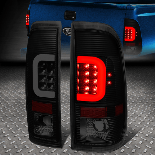 [СВЕТОДИОДНАЯ ПЛАНКА С-ОБРАЗНОЙ ФОРМЫ]ДЛЯ 90-97 F150 F250 F350 ЗАДНИХ ФОНАРЕЙ SUPER DUTY С ТОНИРОВАННЫМ СТОП-СИГНАЛОМ
