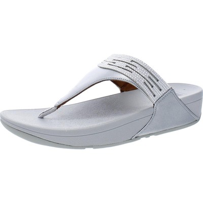 Женские сандалии Fitflop LULU LASERCRYSTAL Silver Thong Sandals 6 Medium (B,M) BHFO 2688