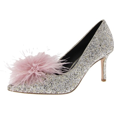 Женские серебристые туфли-лодочки на каблуке Marabou от Kate Spade New York, средний 5,5 (B, M) BHFO 9847