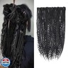 24 Inch Clip in Dreadlock Hair Extensions 10Clips 40 Strands Mixed Synthetic Dreads Extensions for Women,Handmade Soft Straight Boho Wavy Dreads,Black