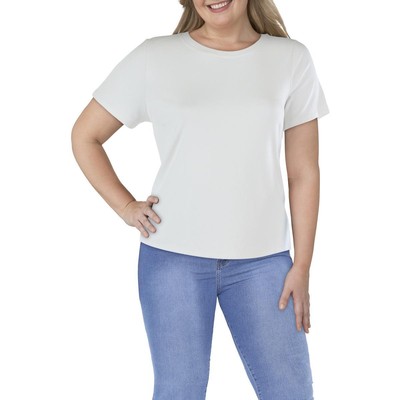 

Женская однотонная футболка с круглым вырезом Vince Camuto Plus BHFO 2418, Ultra white