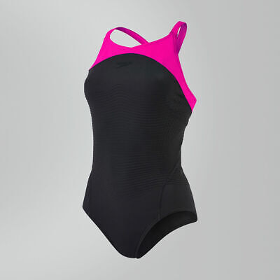 Speedo Ladies Power Form XBack 1032 BNWT Black Pink RRP 63. Buy