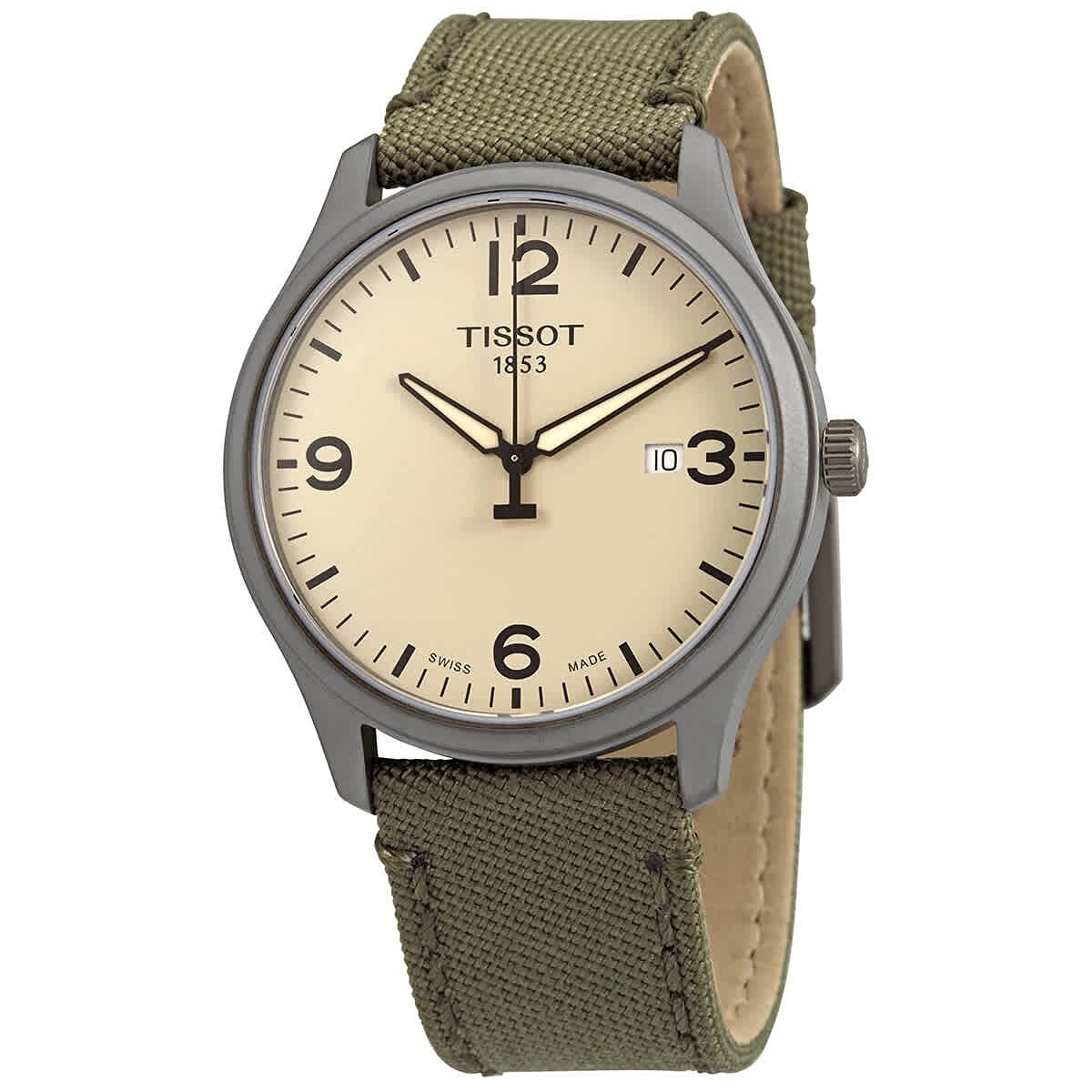 Мужские кварцевые часы Tissot Mens XL с бежевым циферблатом - T1164103726700 НОВЫЕ