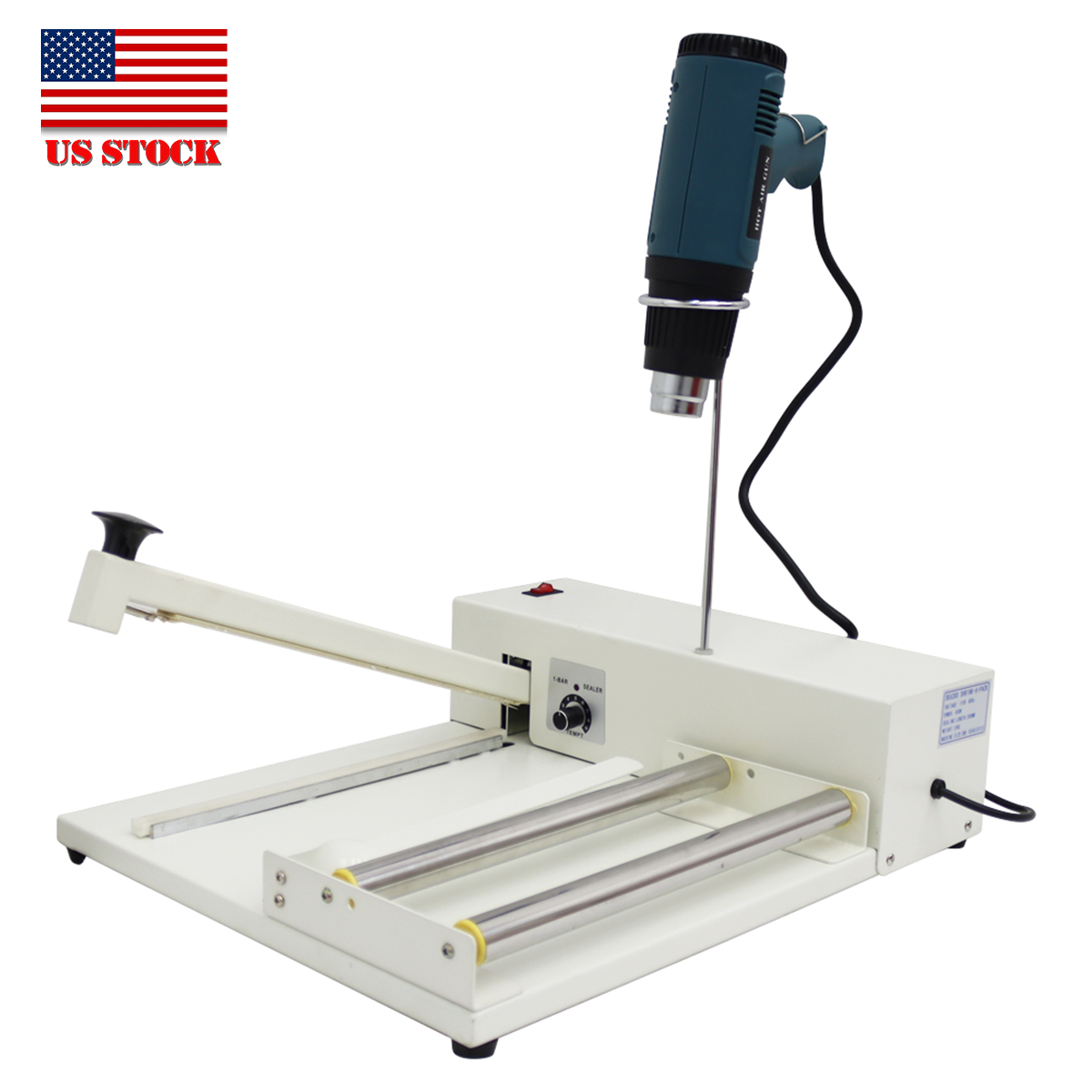 110V 11.8" Film Packing Suite for Heat Shrink Sealing Wrap w/ Heat Gun 450W
