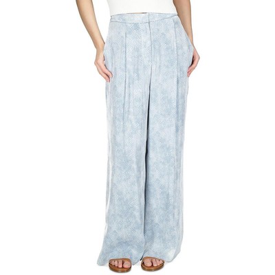 MICHAEL Michael Kors Женские синие атласные брюки с широкими штанинами Petites PM BHFO 7205