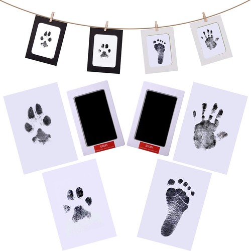 2 Stück Baby Handabdruck und Fußabdruck Tinte Bremsbeläge Pfotenabdruck Sets Toy
