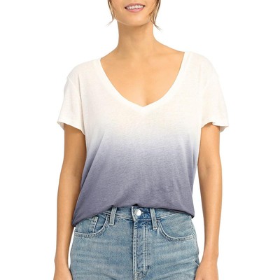 

Женский топ с короткими рукавами и V-образным вырезом Splendid BHFO 3575, Navy dip dye