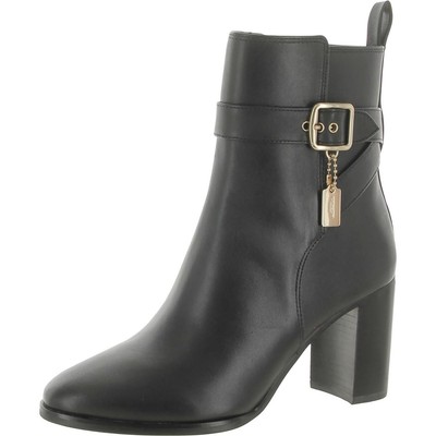 Coach Womens OLIVIA Black Leather Ankle Boots Shoes 9 Medium (B,M) BHFO 5768