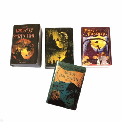 Dollhouse Ghost Story Books with Pages Miniature Halloween Party Accessory
