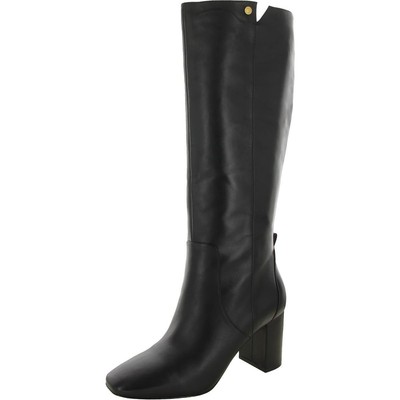 

Cole Haan Womens Chrystie Кожаные сапоги до колен на блочном каблуке Сапоги BHFO 5985, Black leather, Chrystie