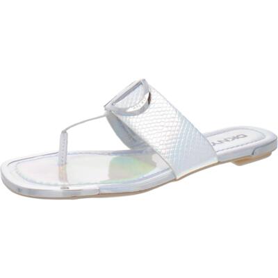 Женские сандалии DKNY HALCOTT Metallic Thong Slide Sandals Shoes 9 Medium (B,M) BHFO 2239